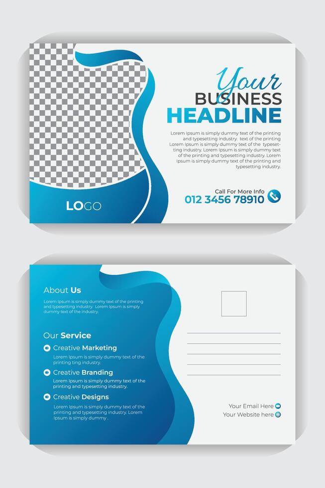 Postcard or EDDM template, professional postcard design for your business vector