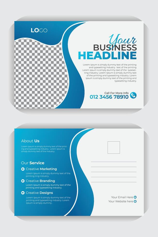 Double sided postcard or EDDM template vector