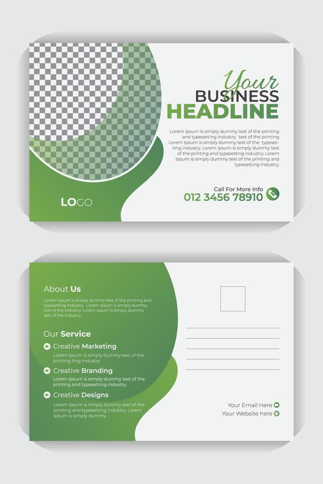 Geometric modern and minimal business postcard or EDDM postcard vector