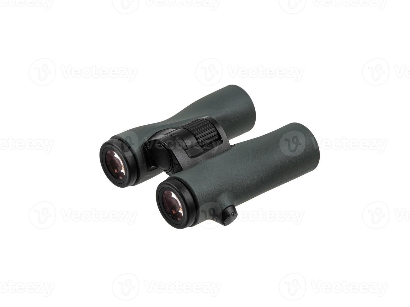 Modern binoculars. An optical instrument for observation at long distances. Isolate on a white back. photo