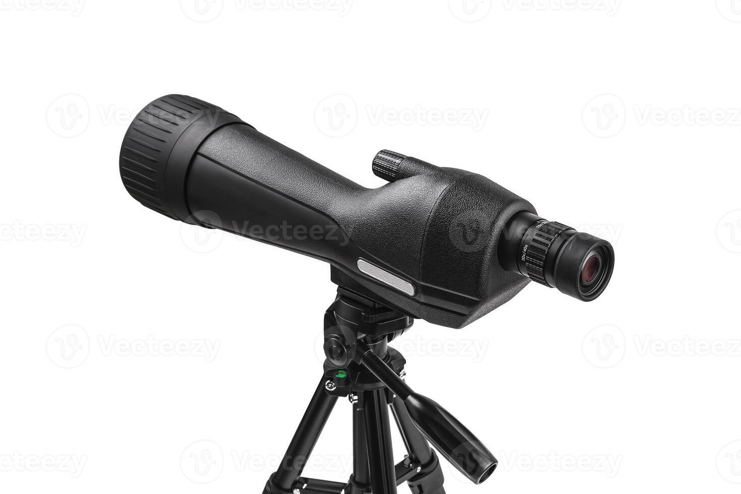 Modern telescope on a tripod isolated on white photo
