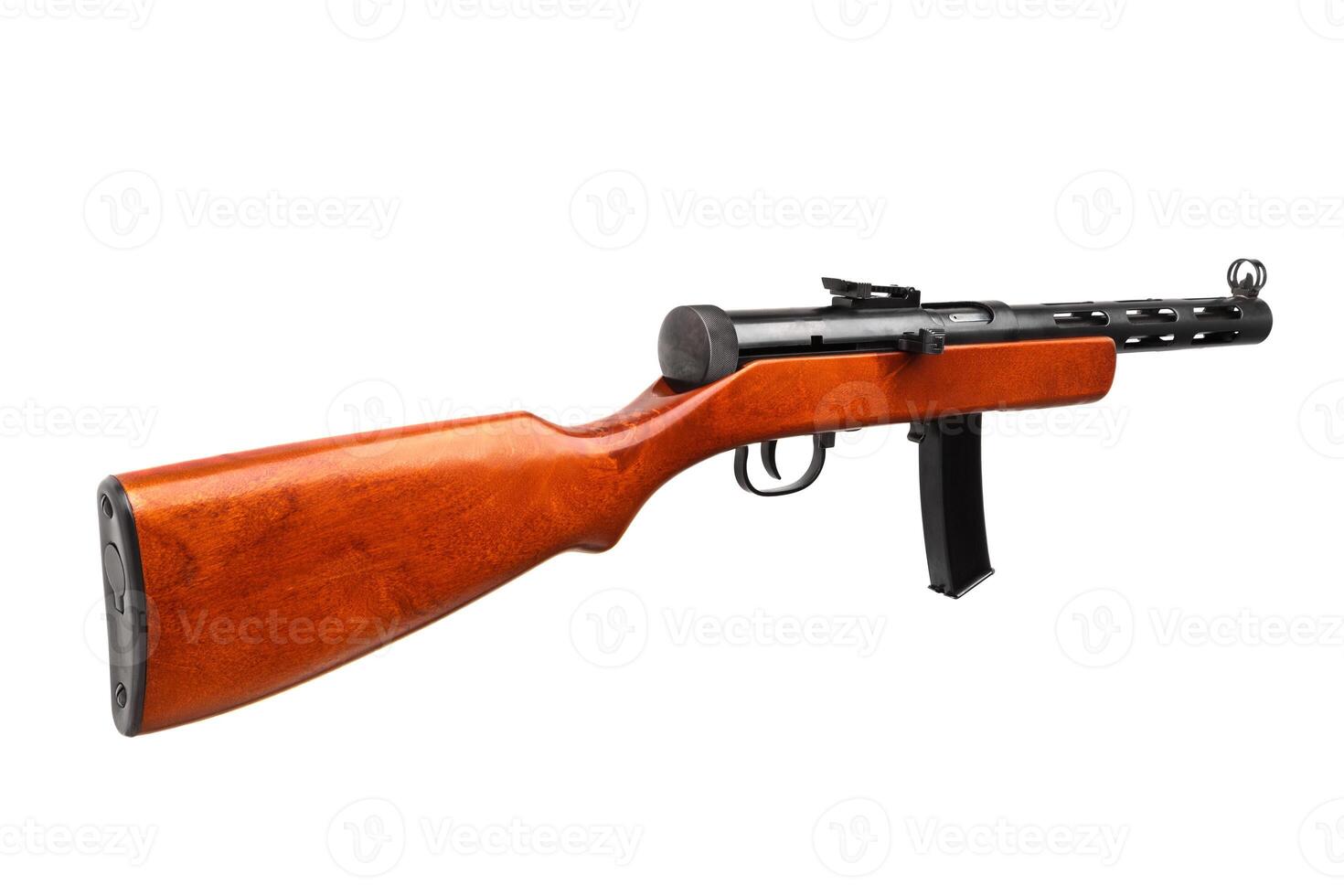 vintage machine gun isolated on white photo