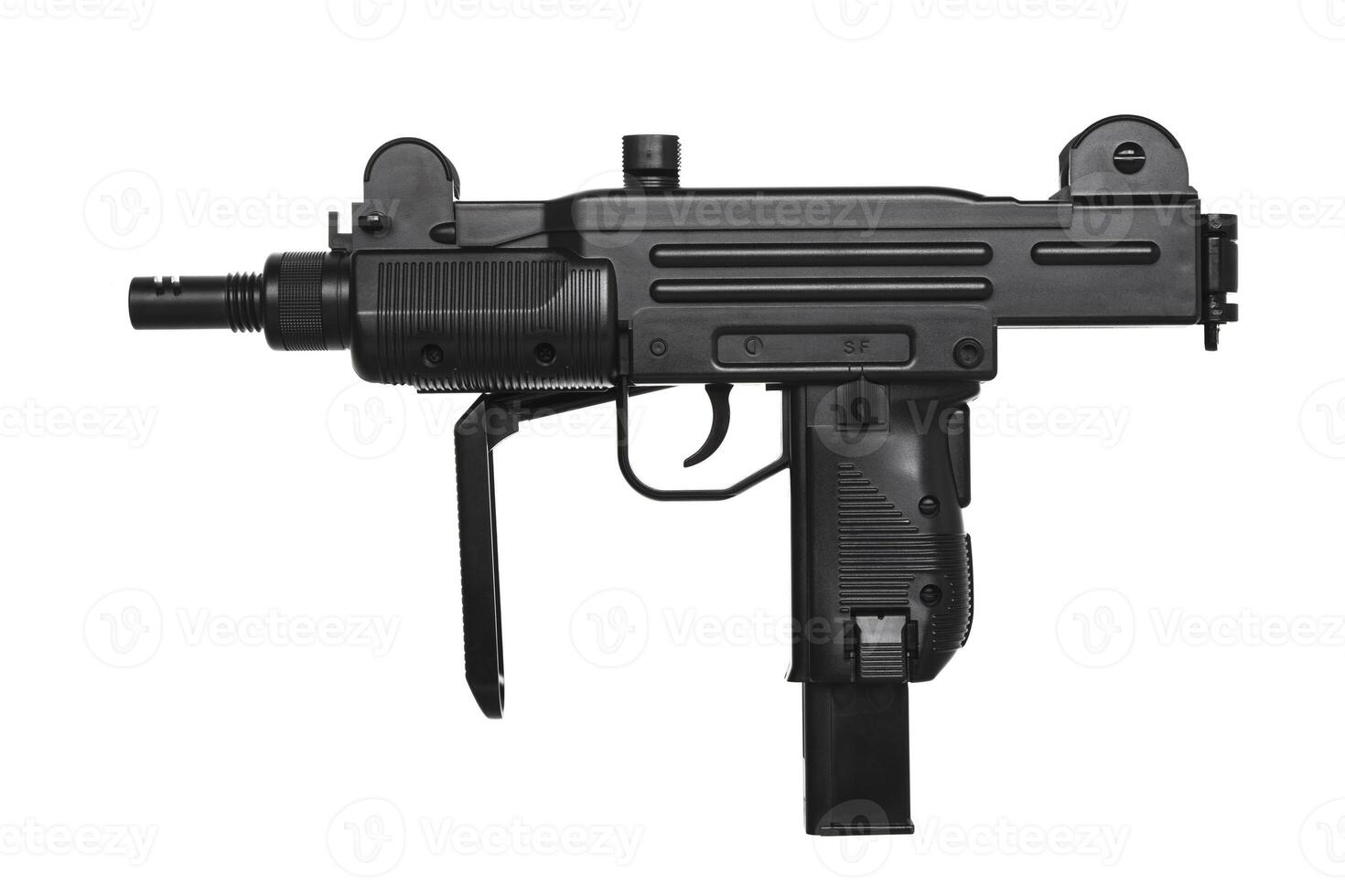 submachine gun isolated on white photo