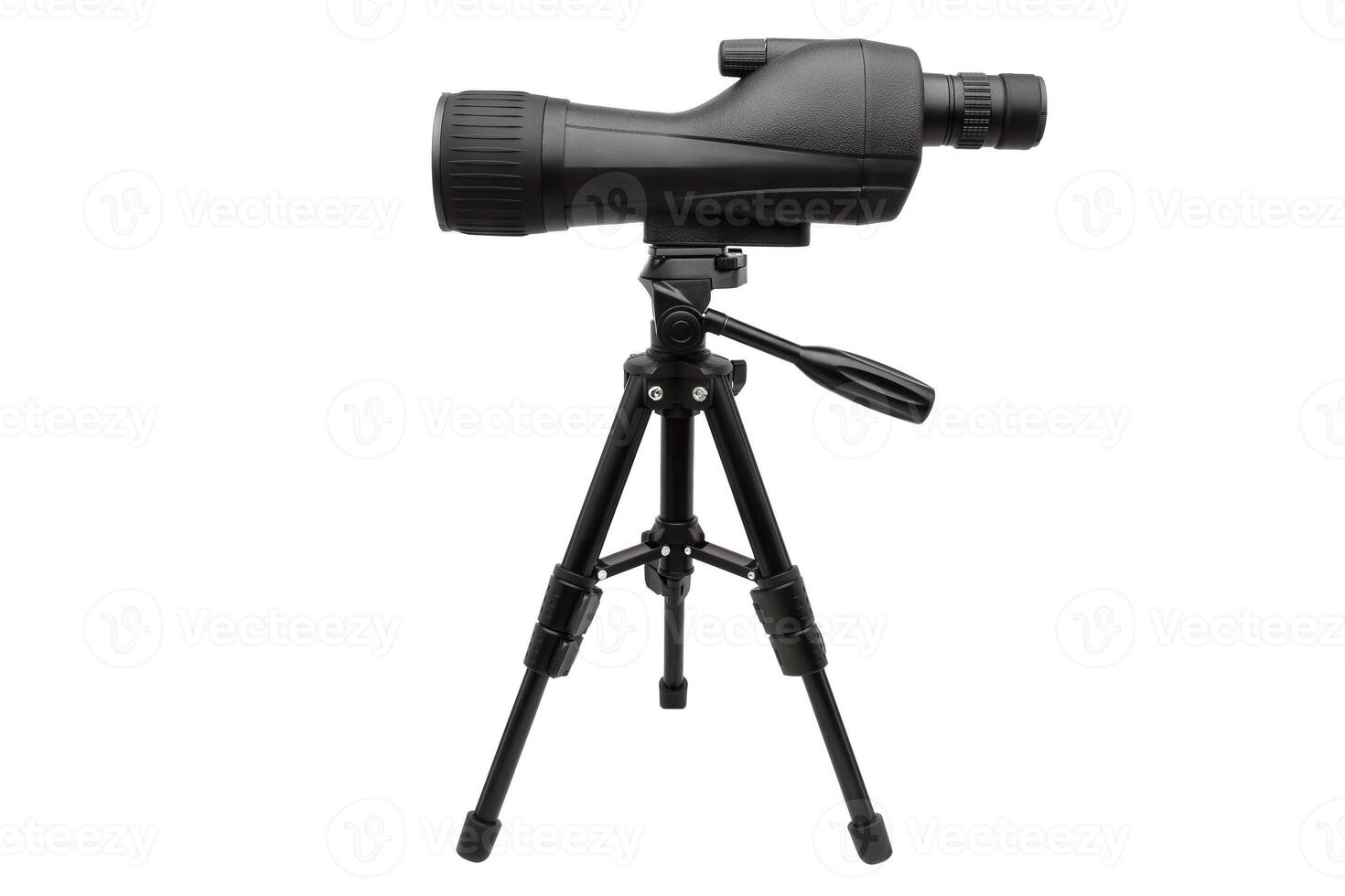 Modern telescope on a tripod isolated on white photo