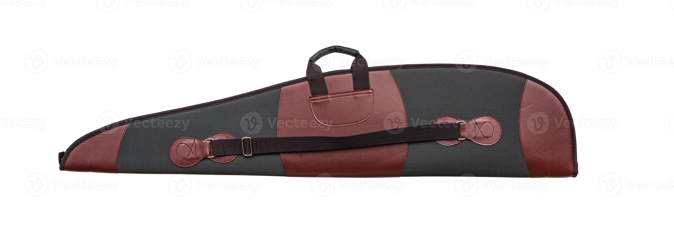leather brown case for a gun isolated on white photo