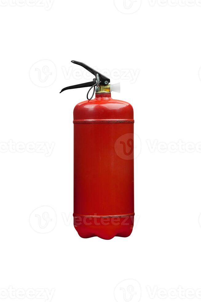 Red fire extinguisher. Isolate on a white back. photo