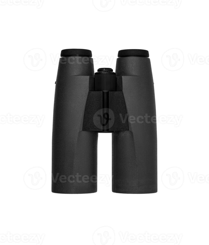 Modern binoculars isolate on white back. Surveillance device. Device for viewing at a distance. photo