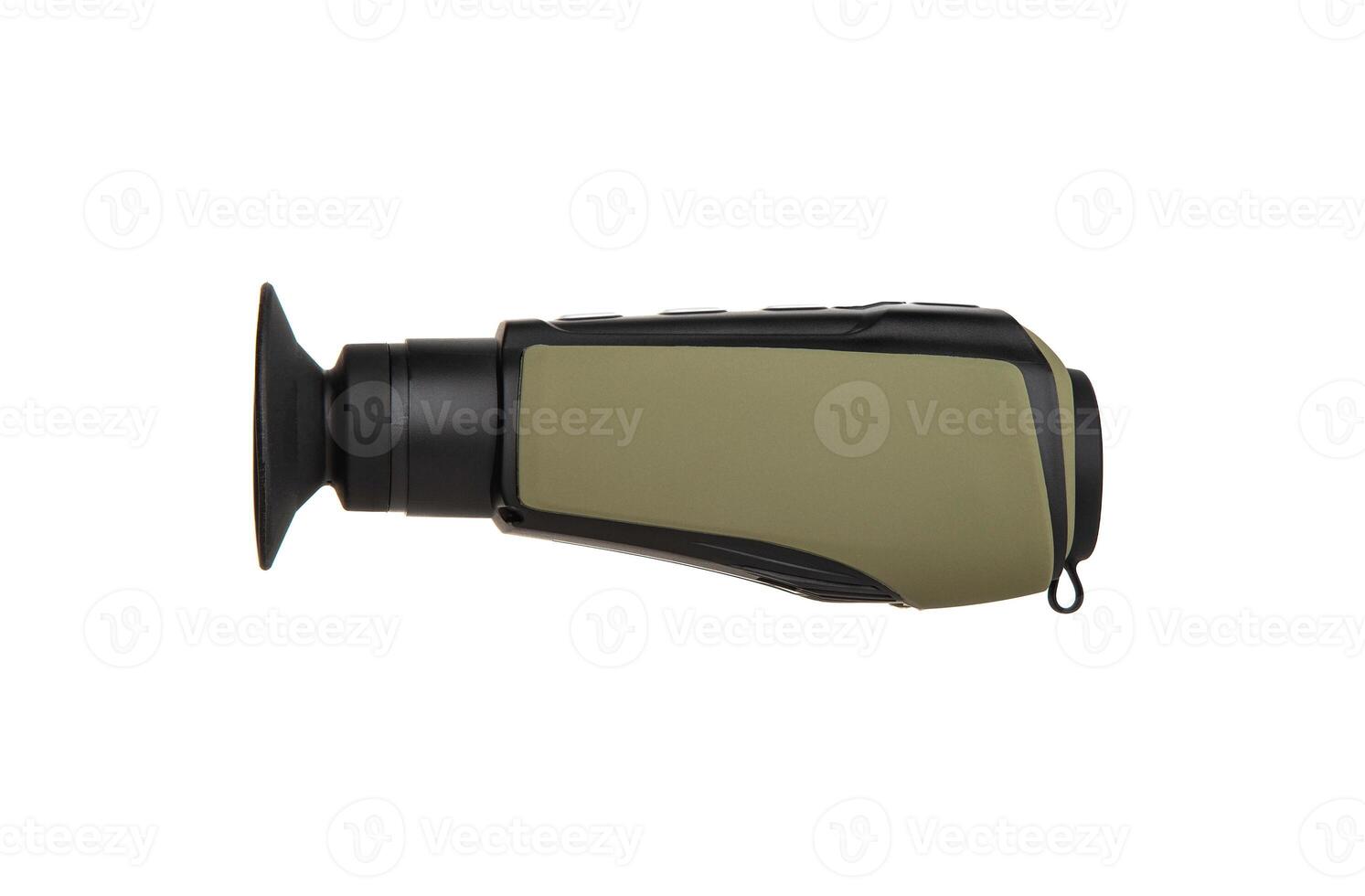 Modern monocular thermal imager isolate on a white background. A device for fixing thermal radiation. photo