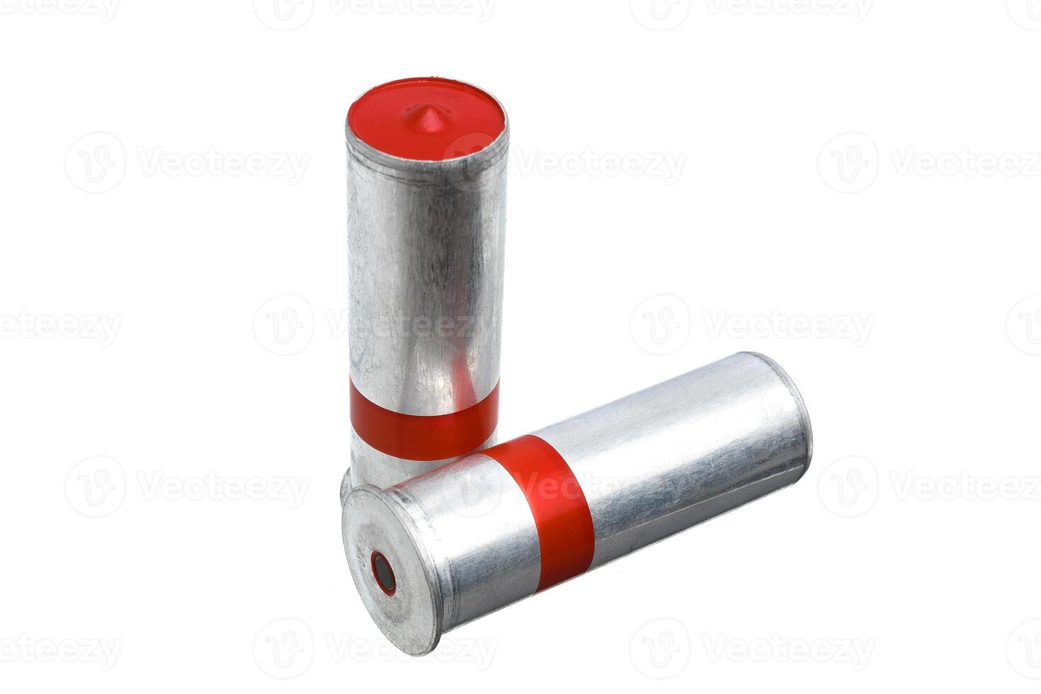 cartridges of a signal rocket isolated on white photo
