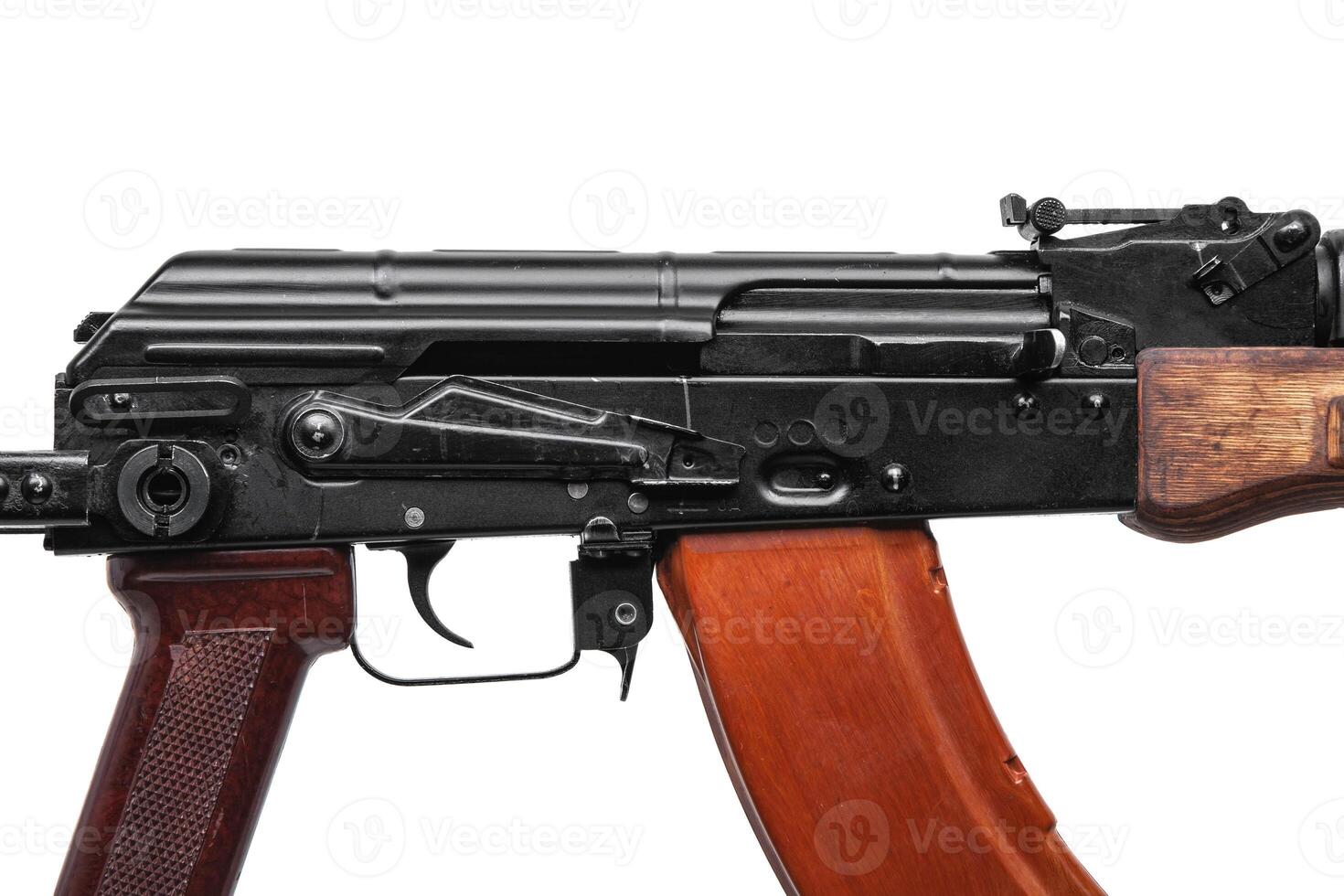 classic machinegun armed with ussr and russia isolated on white back. photo