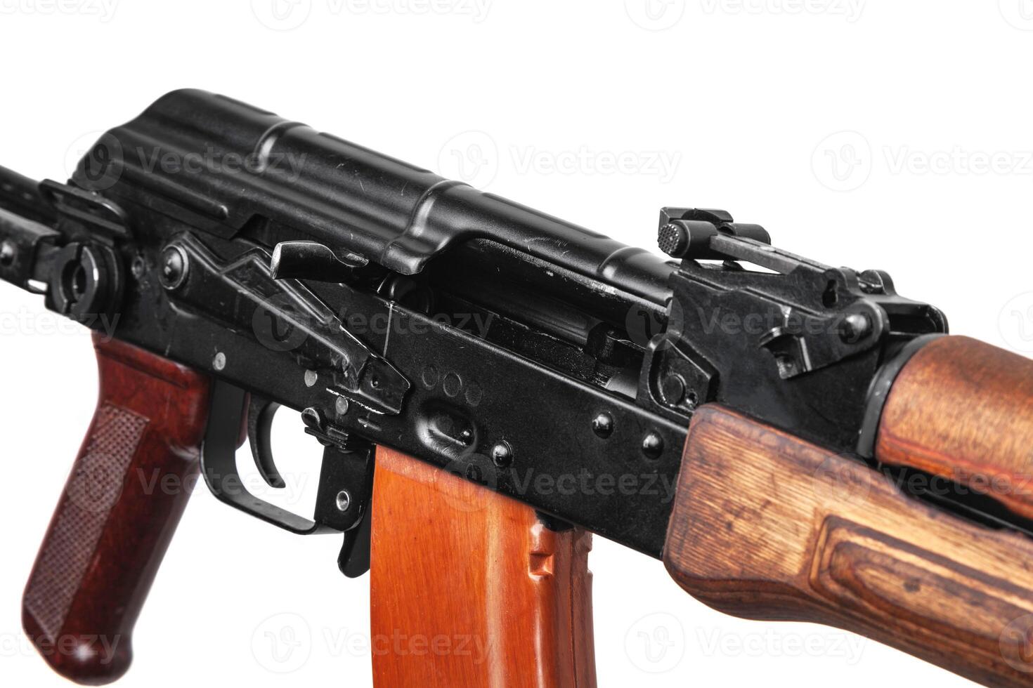 classic machinegun armed with ussr and russia isolated on white back. photo
