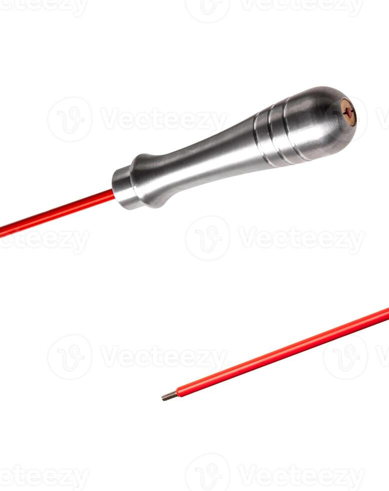Ramrod for gun cleaning isolated on white background. photo