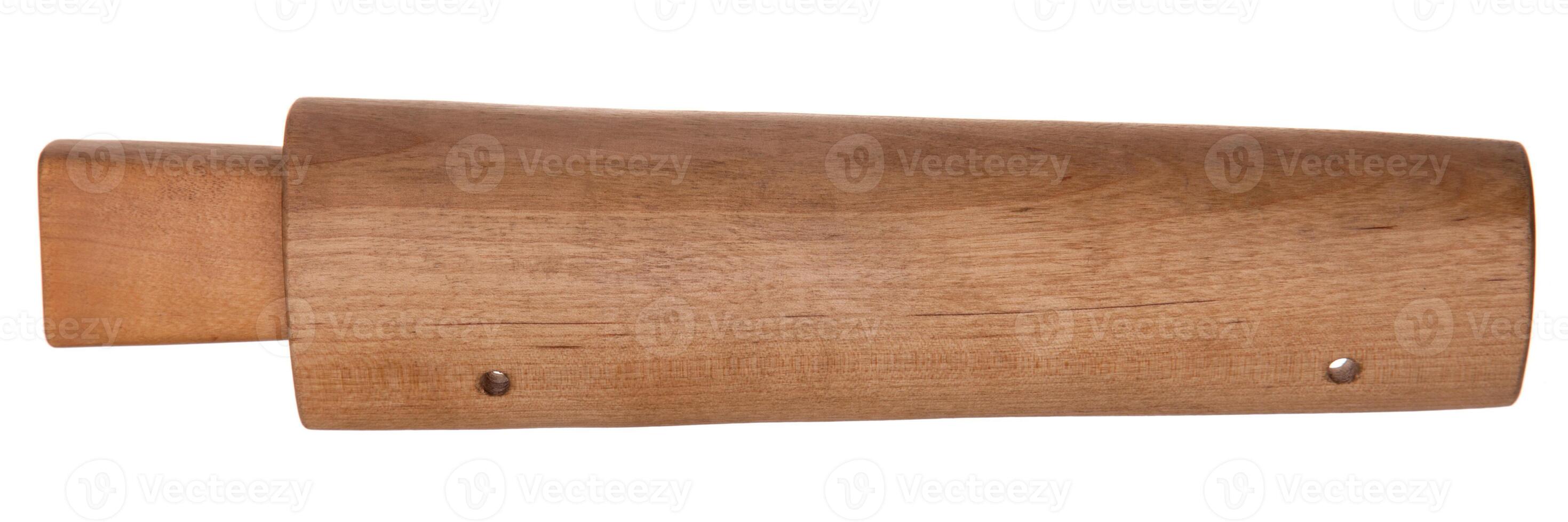 Wooden case for Hunting knife isolated on white photo