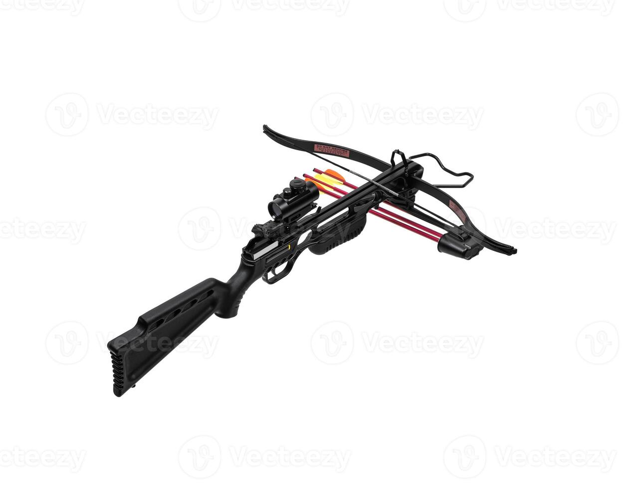 Modern crossbow. Quiet weapon for hunting, sports and recreation. Isolate on a white back photo