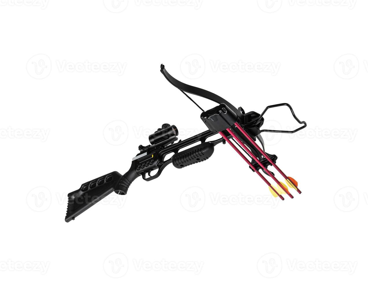 Modern crossbow. Quiet weapon for hunting, sports and recreation. Isolate on a white back photo