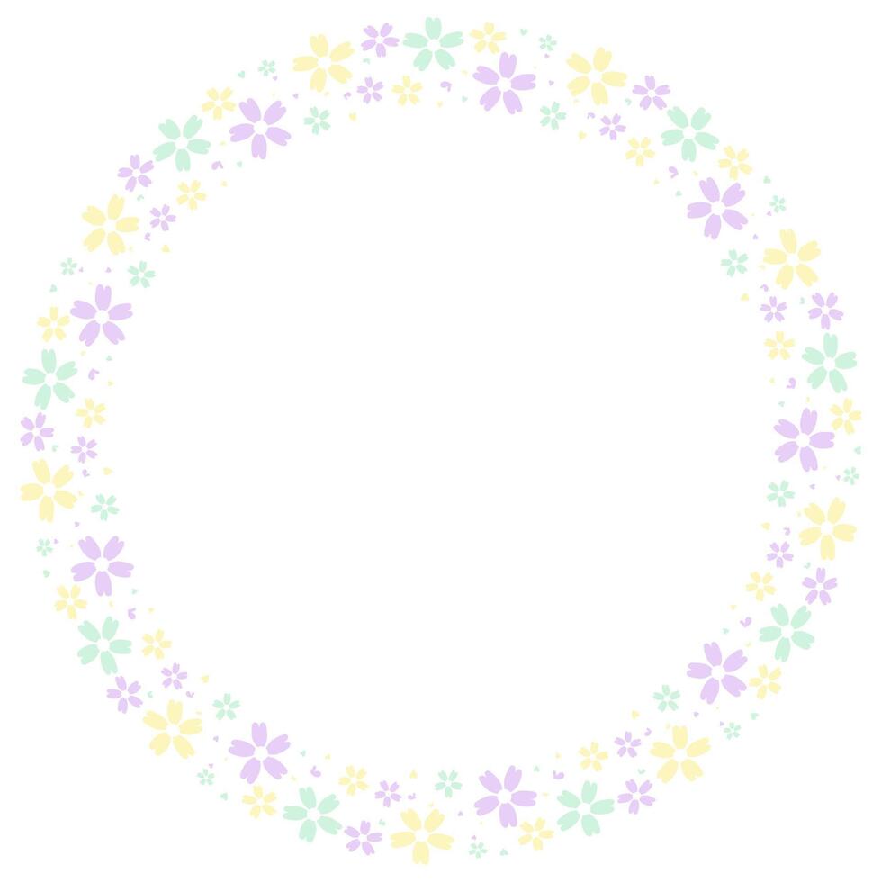 circle lines of flowers Circle photo frame decorated with flowers vector