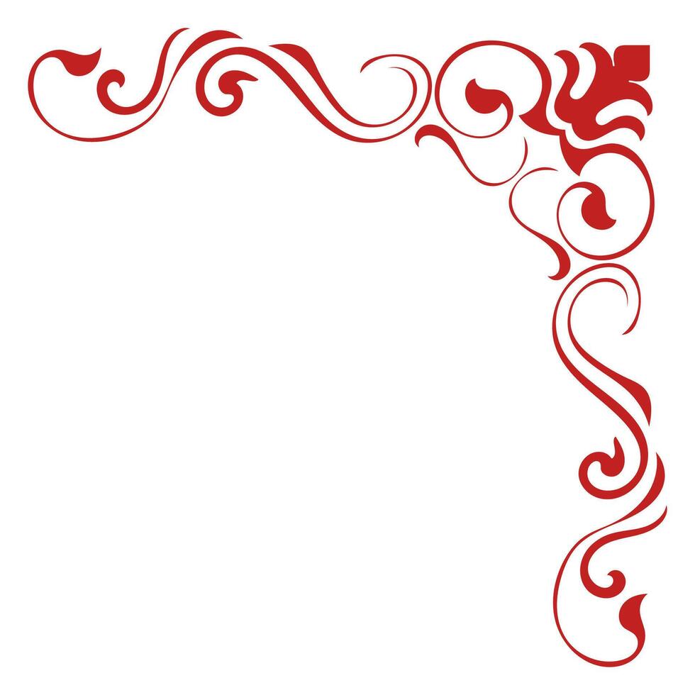 red vintage corner abstract pattern classic red lines for decorating books vector
