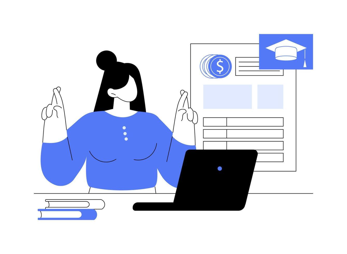 Apply for financial aid isolated cartoon illustrations. vector
