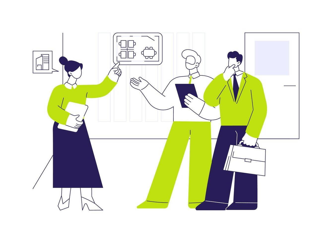 Property tour abstract concept illustration. vector