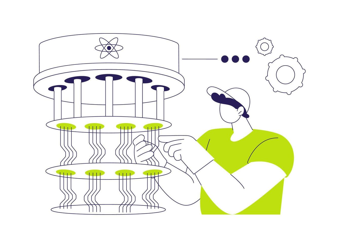 Building quantum computers abstract concept illustration. vector