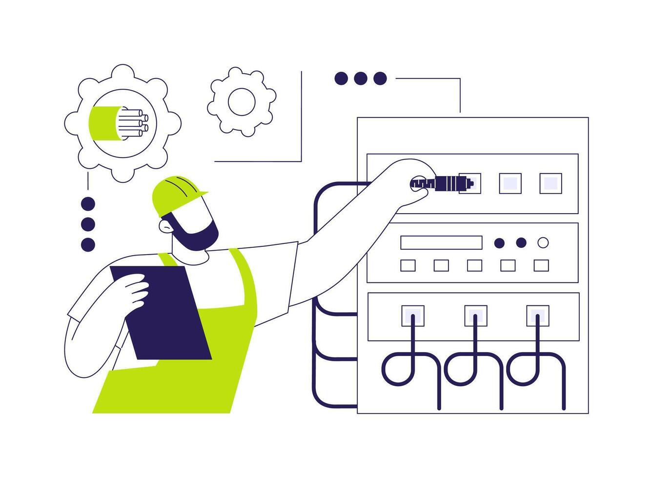 Fibre-optic communication systems abstract concept illustration. vector