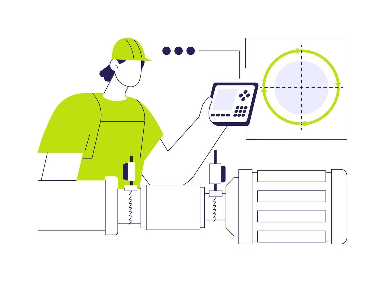 Alignment and measurement lasers abstract concept illustration. vector