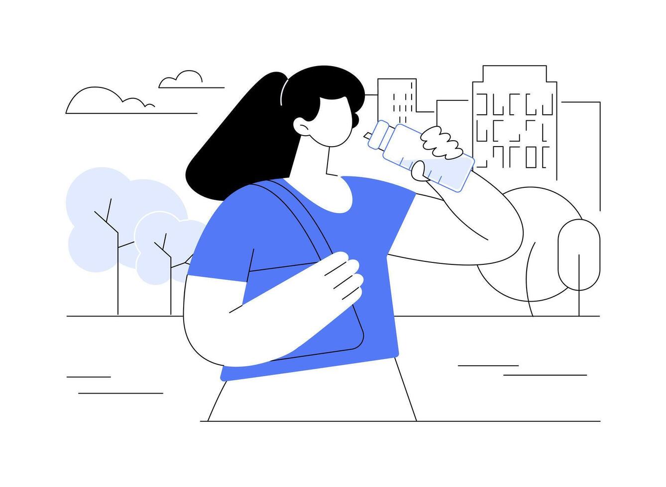 Reusable water bottle isolated cartoon illustrations. vector
