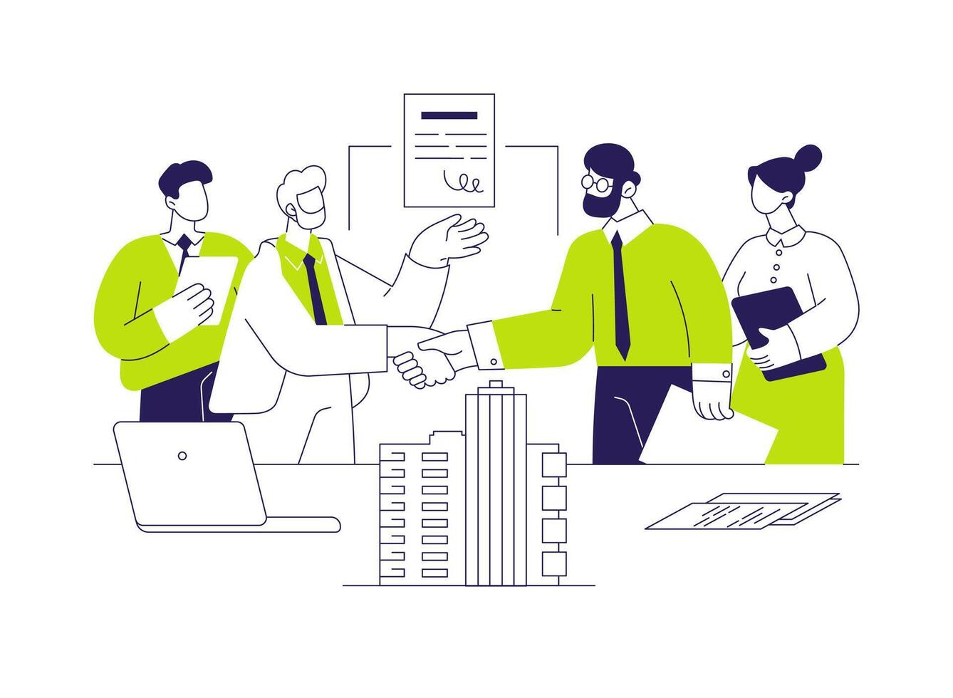 Investing in real estate abstract concept illustration. vector