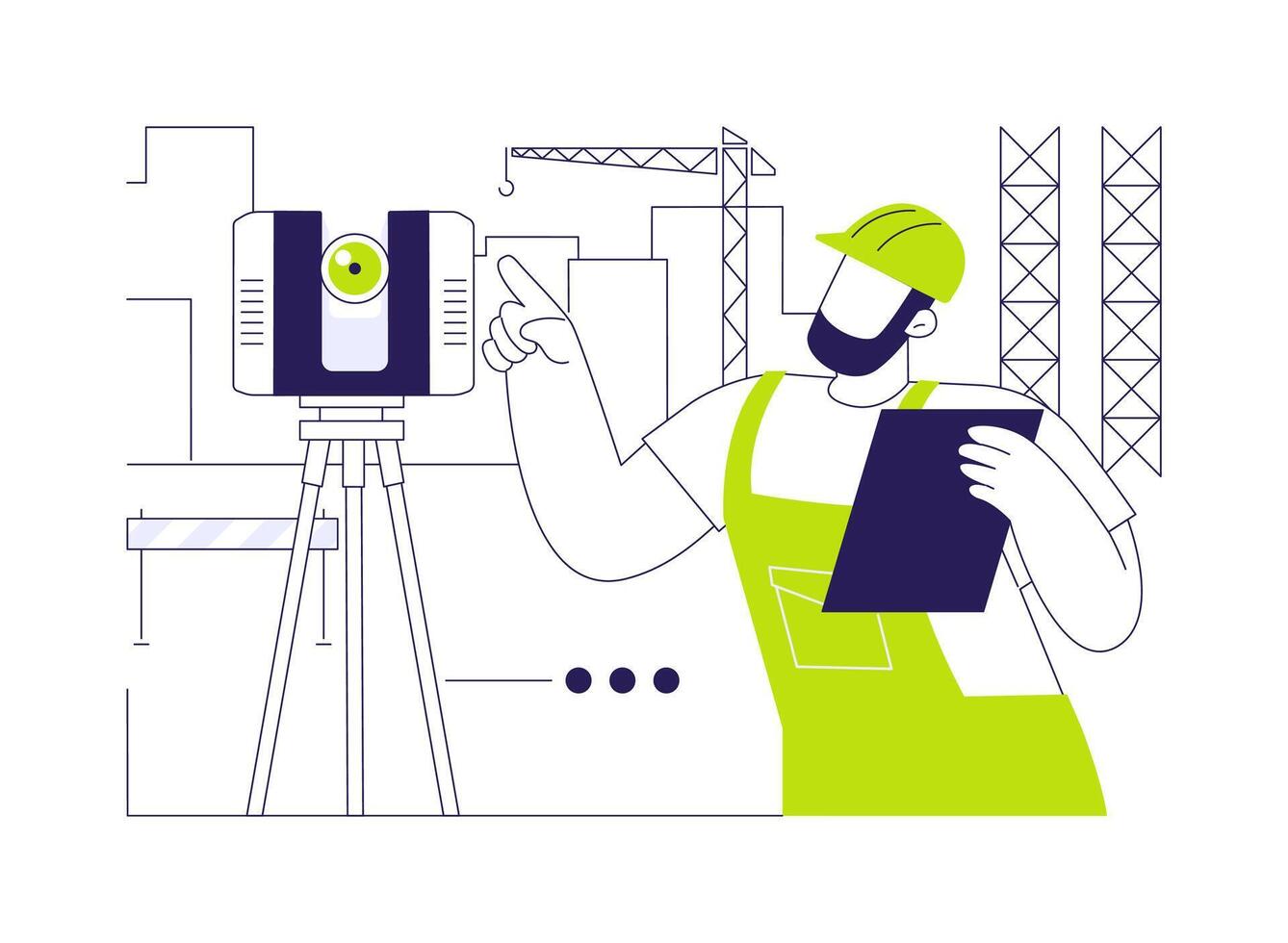 Laser scanners abstract concept illustration. vector