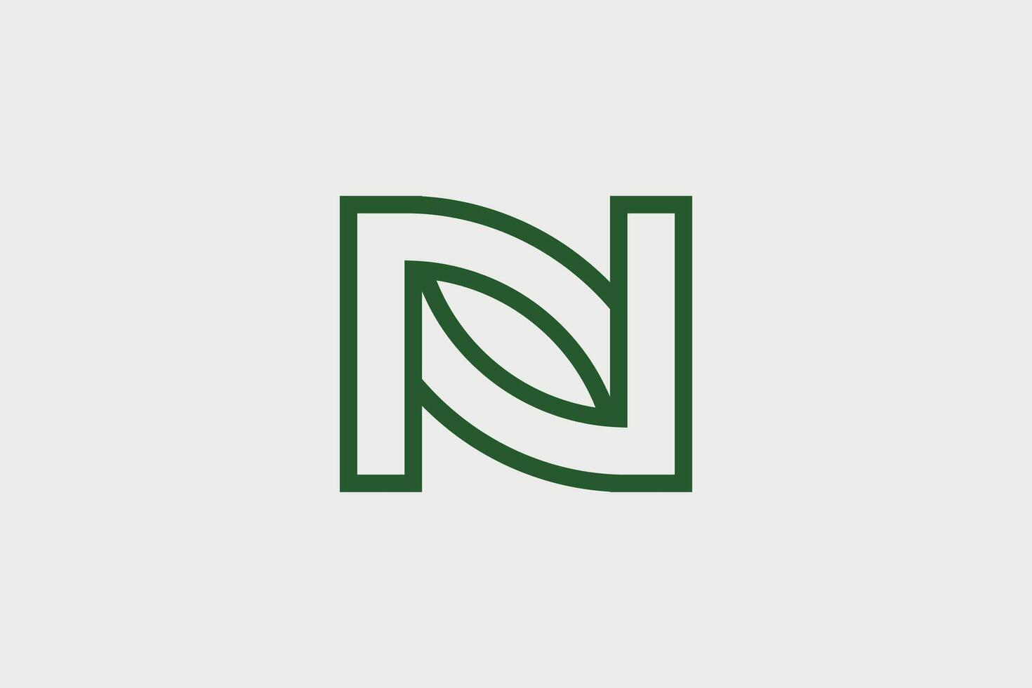 Letter N Leaf Ambigram Logo vector