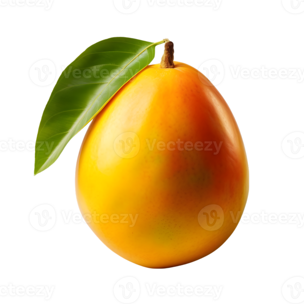 Mango with leaf on transparent background png