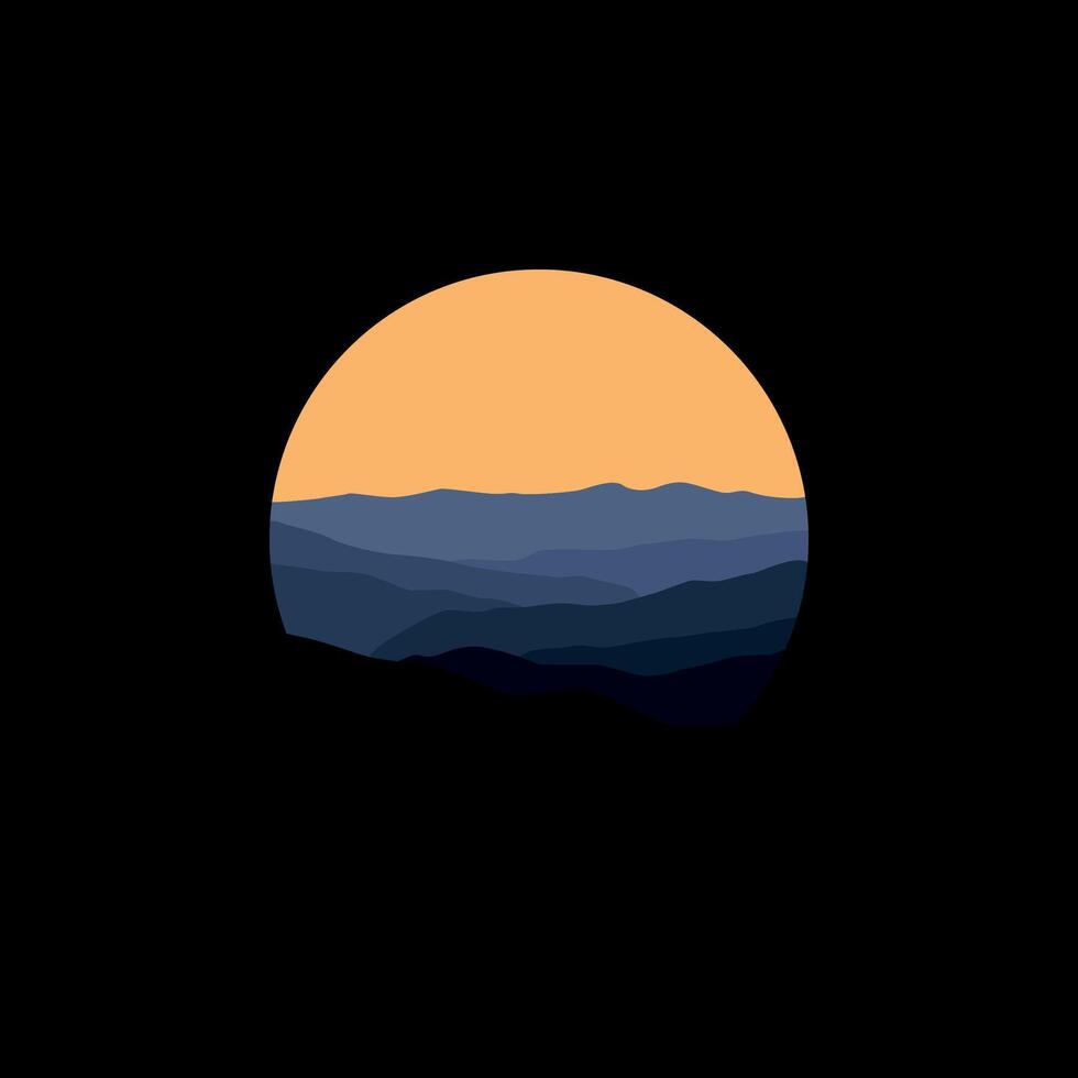 nature landscape in circle design. vector
