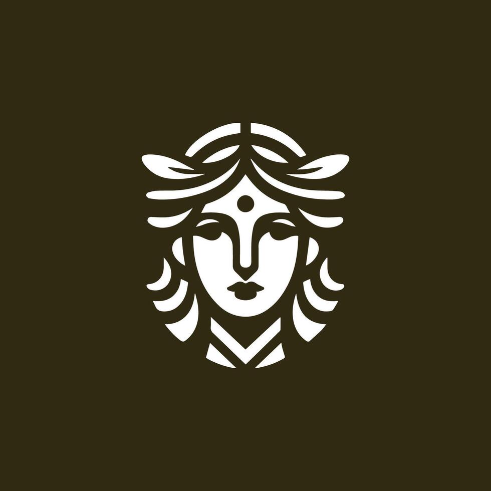 Ancient girl logo vector