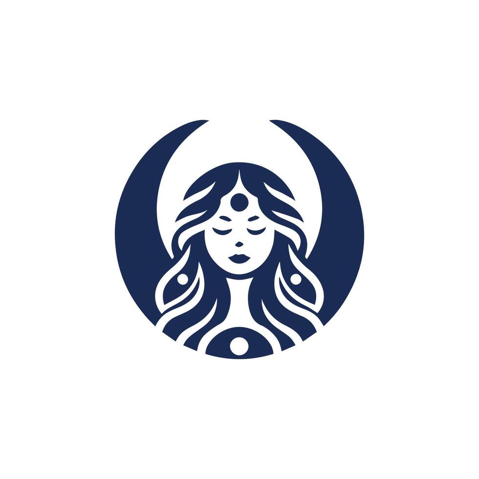 moon goddess logo vector