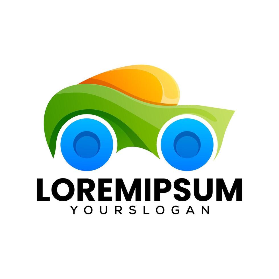 creative car colorful logo design vector