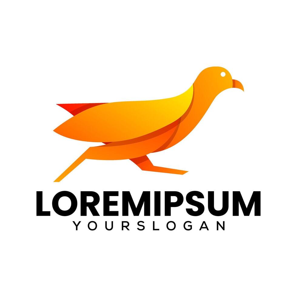 bird running colorful logo design vector