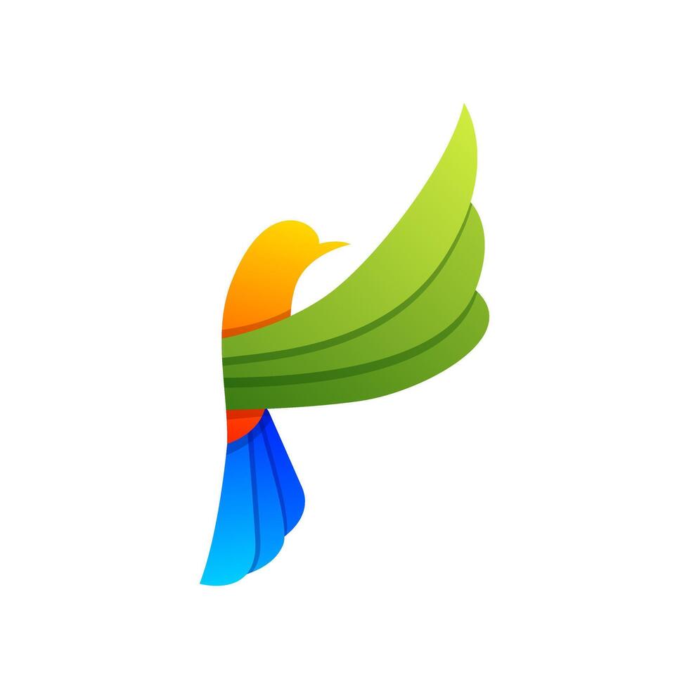 colorful bird abstract logo design vector