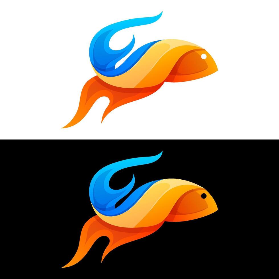 creative fish colorful logo design vector