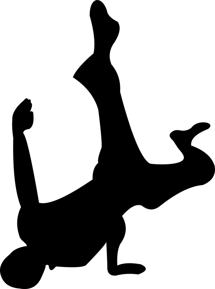 Silhouette breakdance outline dancer drawing png