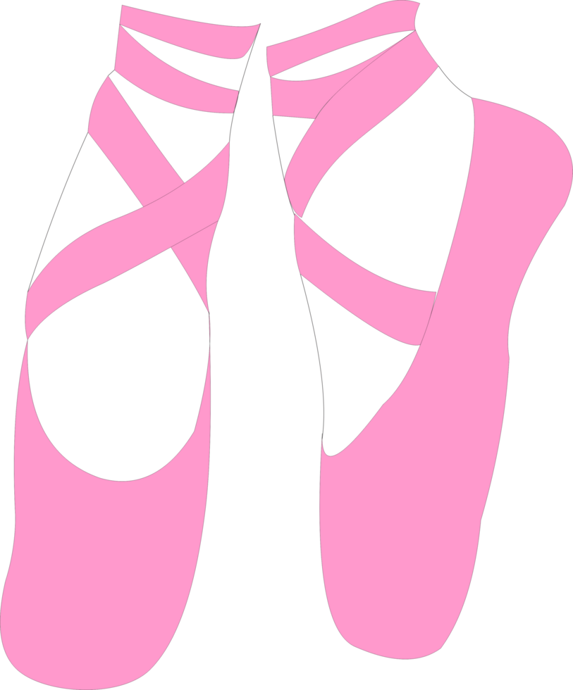 The ballet shoes pink color png