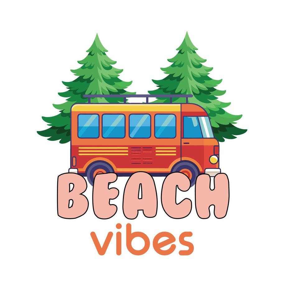 Beach vibes Camping T shirt Design vector