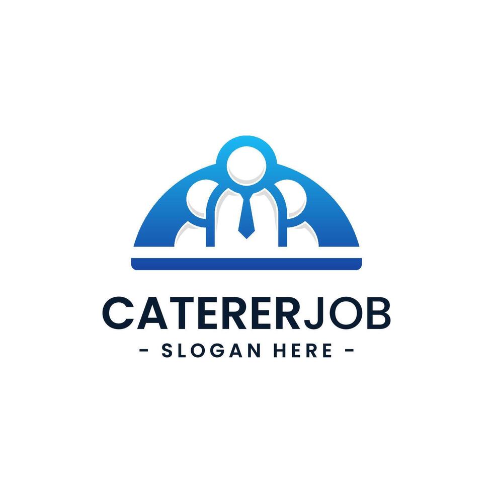 Caterer job logo design template. Business lunch symbol concept. vector
