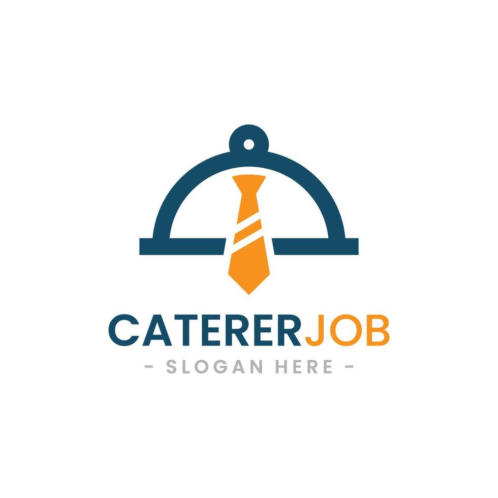 Caterer job logo design template. Business lunch symbol concept. vector