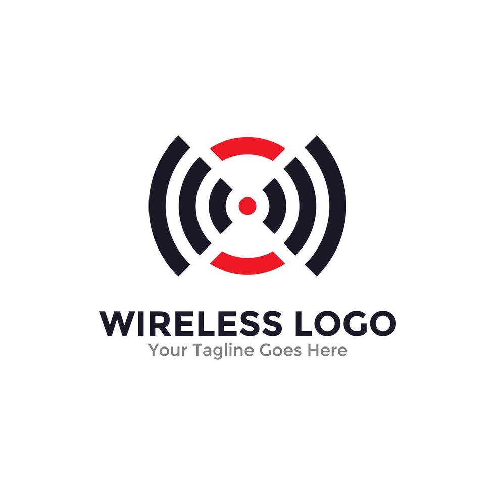 Wireless Signal logo template design. Wifi logo, radio waves icon . vector