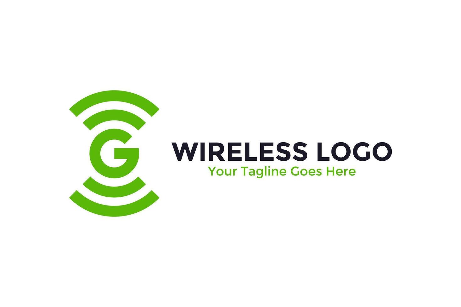 Letter G for abstract wireless logo . Signal wave and wifi connection concept. vector