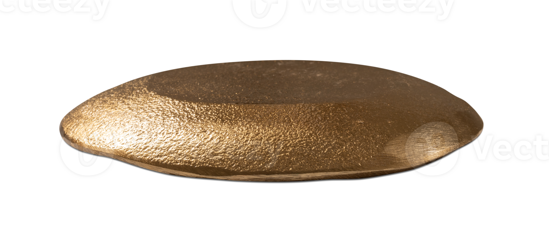 Sophisticated, golden textured podium on transparent background, perfect for displaying premium products. Metallic sheen and rough texture add a touch of luxury and versatility to any presentation. png