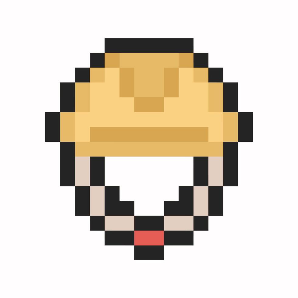 yellow construction helmet pixel art vector