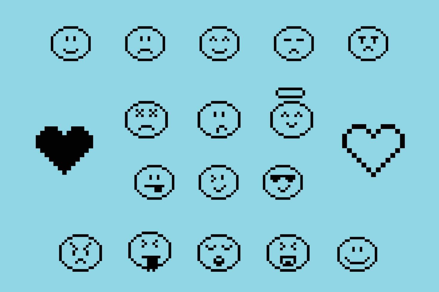 emoji 8bit character outline vector
