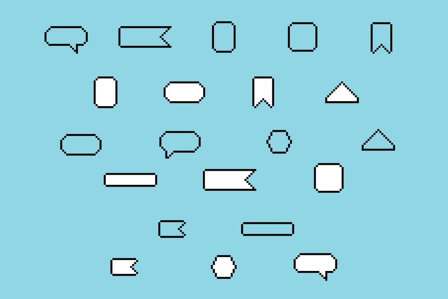 pixel text box retro 8bit vector