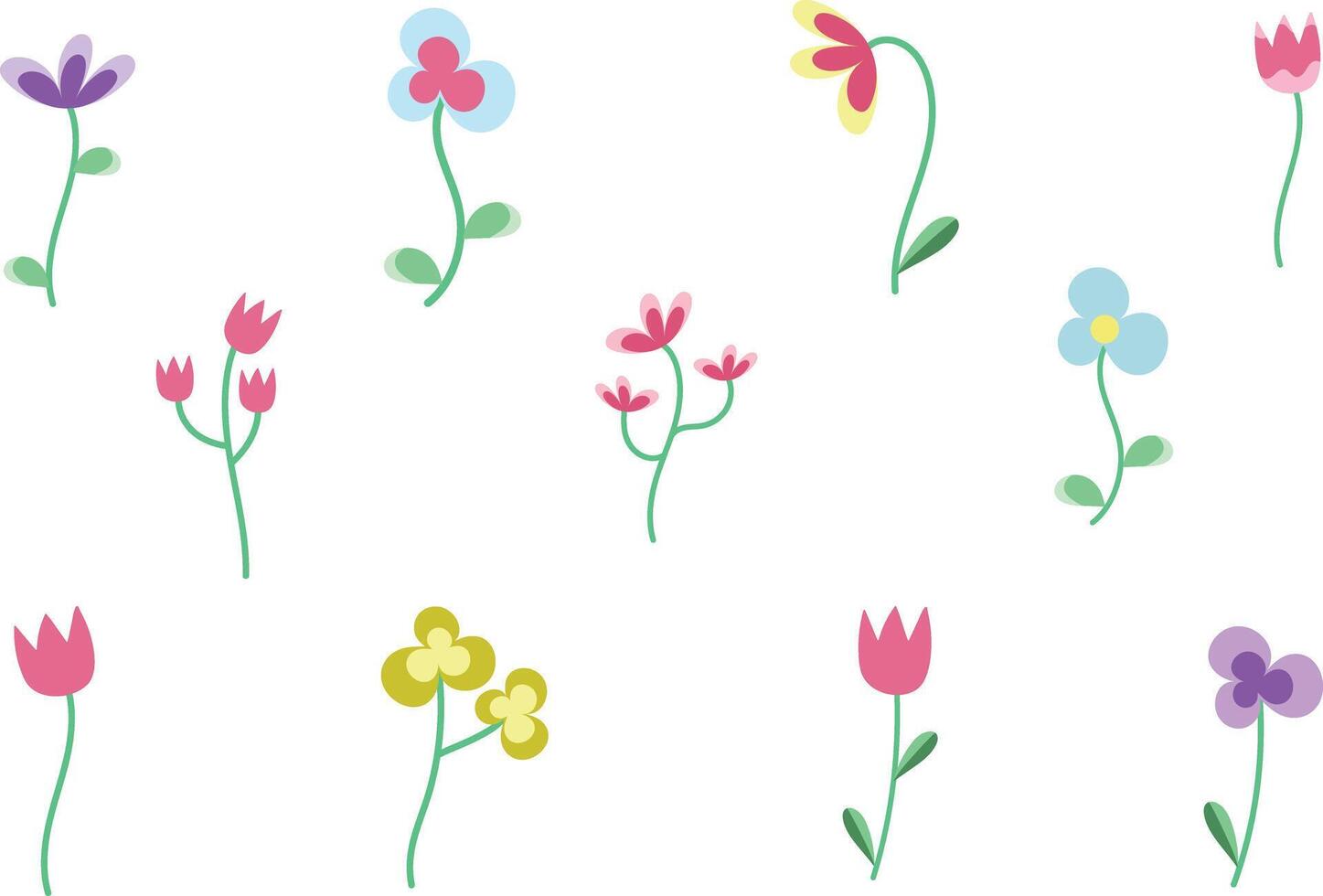 cute flower plant ornament decoration vector